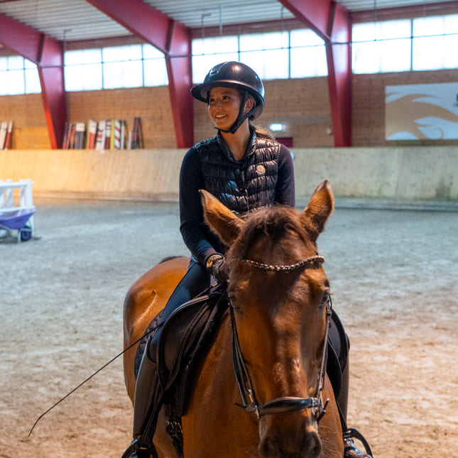 Toppidrett med hest på Akademiet VGS Kristiansand.