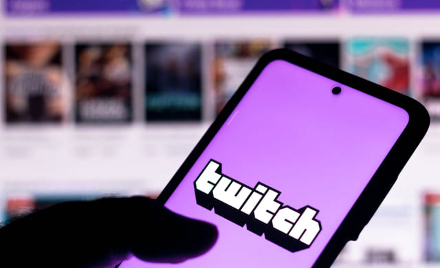 Twitch logo på en mobil