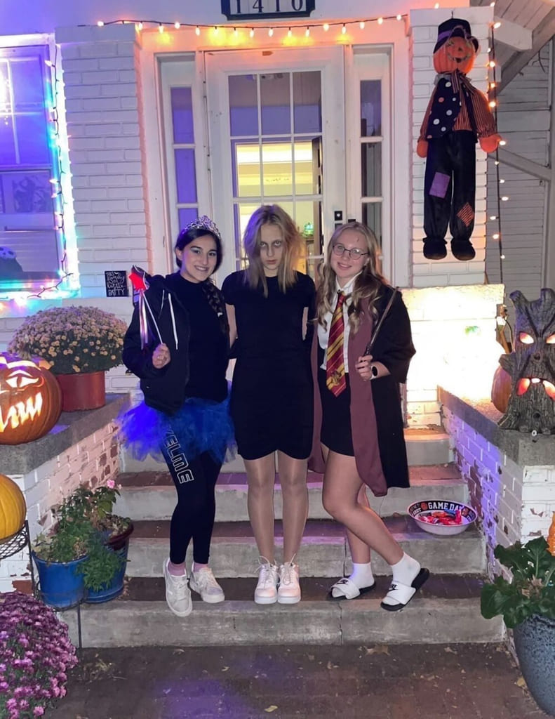 Rebecca feirer halloween på utveksling i USA