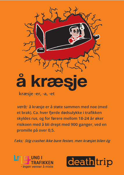 Reklameplakat "å kræsje"