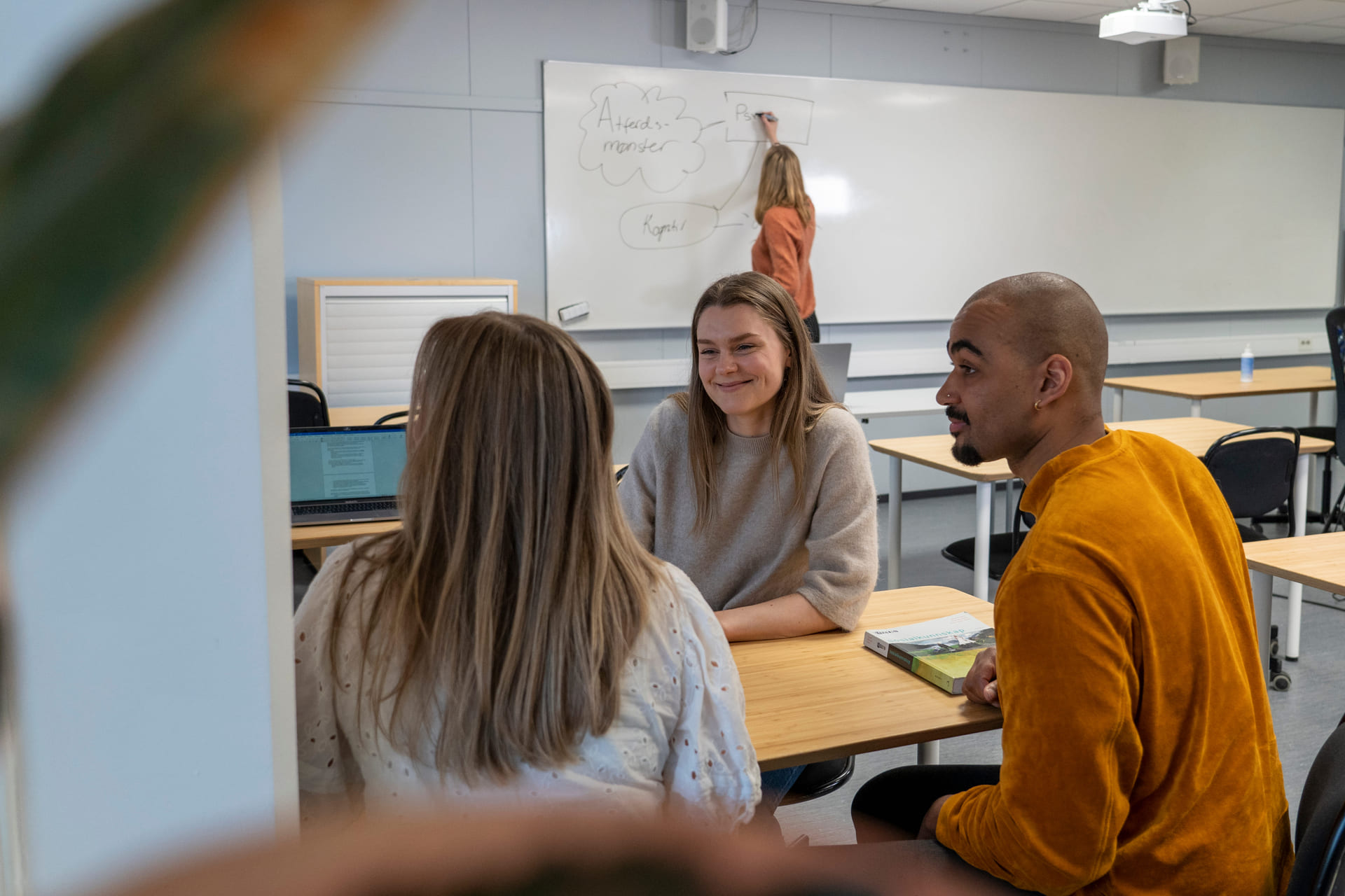 Elever på akademiet sitter i klasserommet på privatistskolen