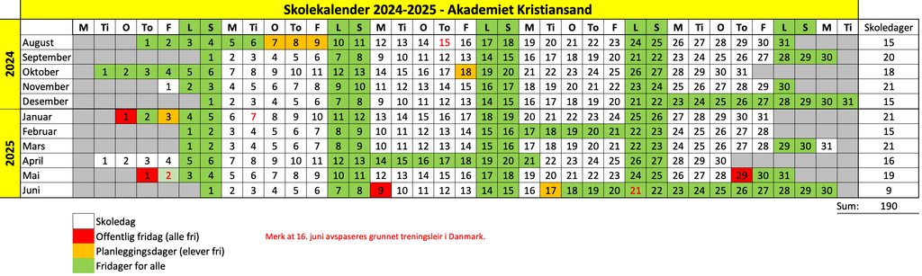 Skoleruta Akademiet VGS Kristiansand