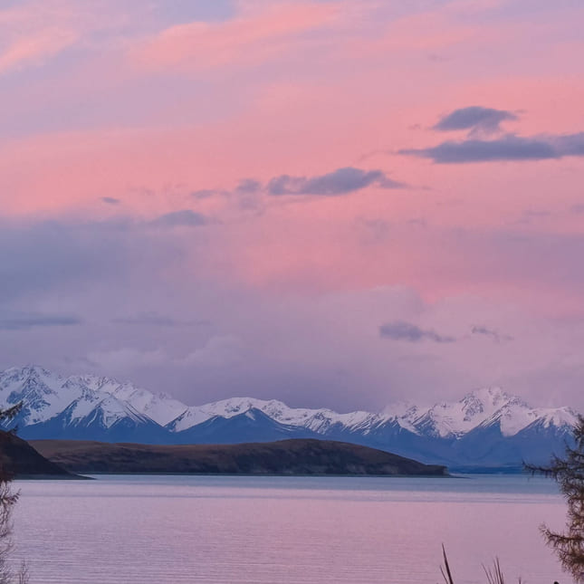Solnedgang i New Zealand