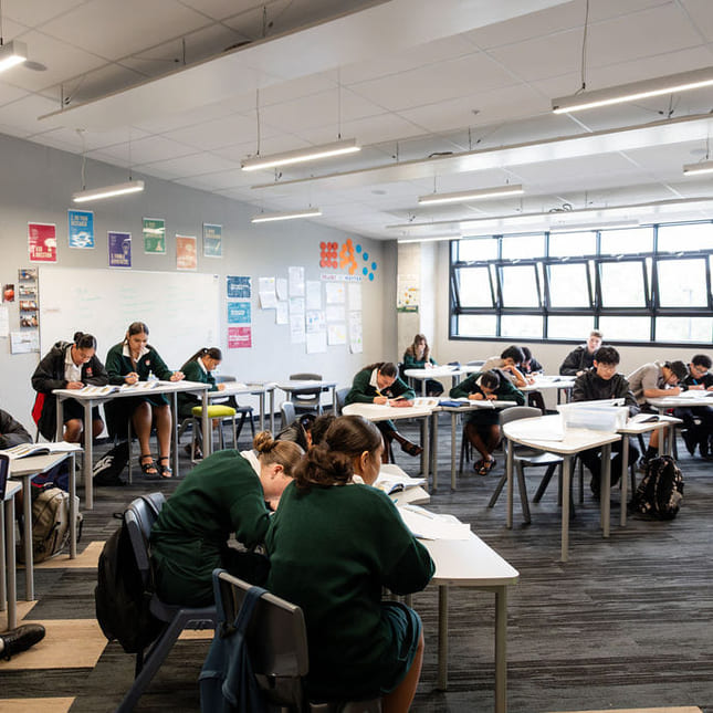 Klasserom på Onehunga High School
